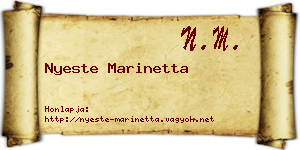 Nyeste Marinetta névjegykártya